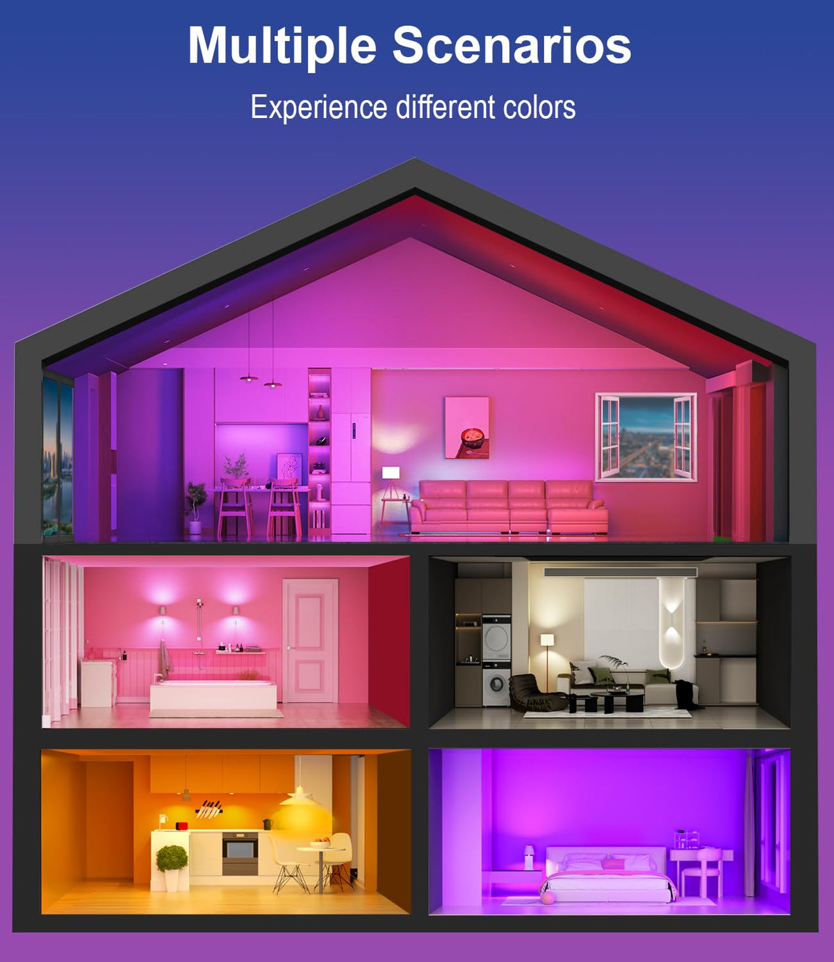 Luckystyle RGBWW lights provide dynamic scenes and white tunable whites