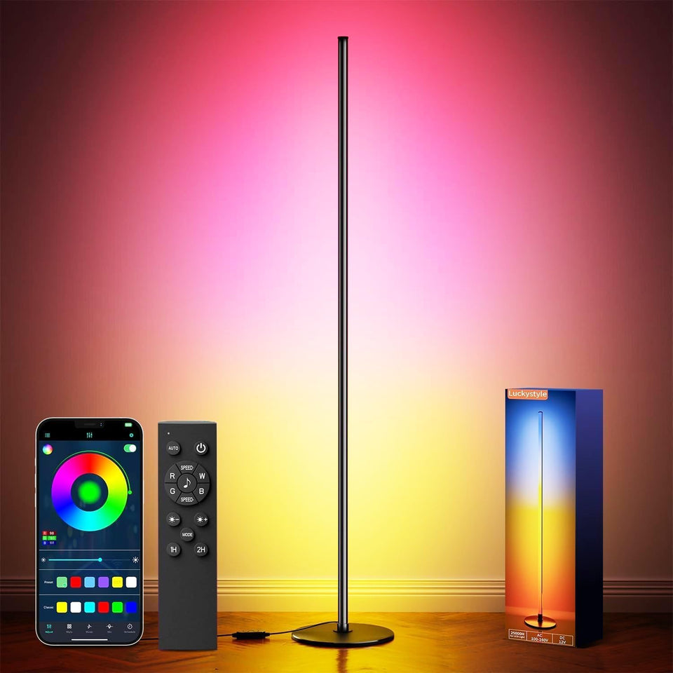 luckystyle Smart RGB+IC Corner Lamp base delivers shadow-free ambient lighting in any room.