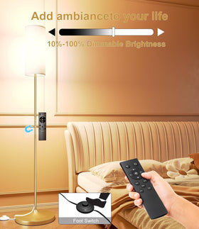 Luckystyle standing lamp with remote and dimmable brightness for easy control