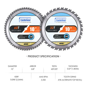 Luckyway 32T blade for efficient ripping on softwood and plywood.