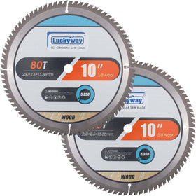 Luckyway 10 inch blade close up shows 80T teeth for clean cuts