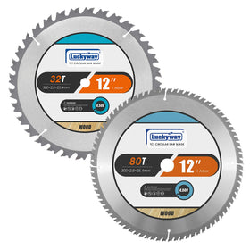 Luckyway 12-inch miter blade with 32T general purpose teeth for quick crosscuts.