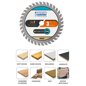 Luckyway ultra-thin kerf blade design for faster, efficient cutting.