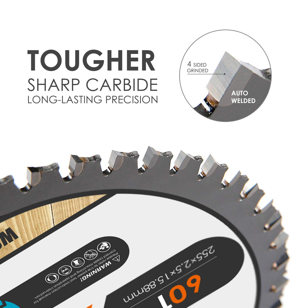 Luckyway blade with ATB teeth for smoother panel edges and cleaner finishes.