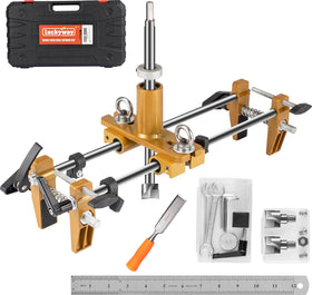 Luckyway door lock hole opener kit demonstrates precise mortising for secure wooden doors.