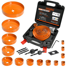 Luckyway Hole Saw Kit Pro complete set for versatile drilling in wood and drywall