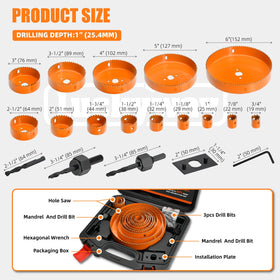Luckyway Hole Saw Kit Pro double-ground teeth close-up for clean, fast cuts