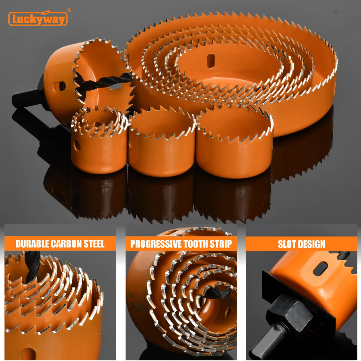 Luckyway Hole Saw Kit Pro ideal for plywood and PVC projects