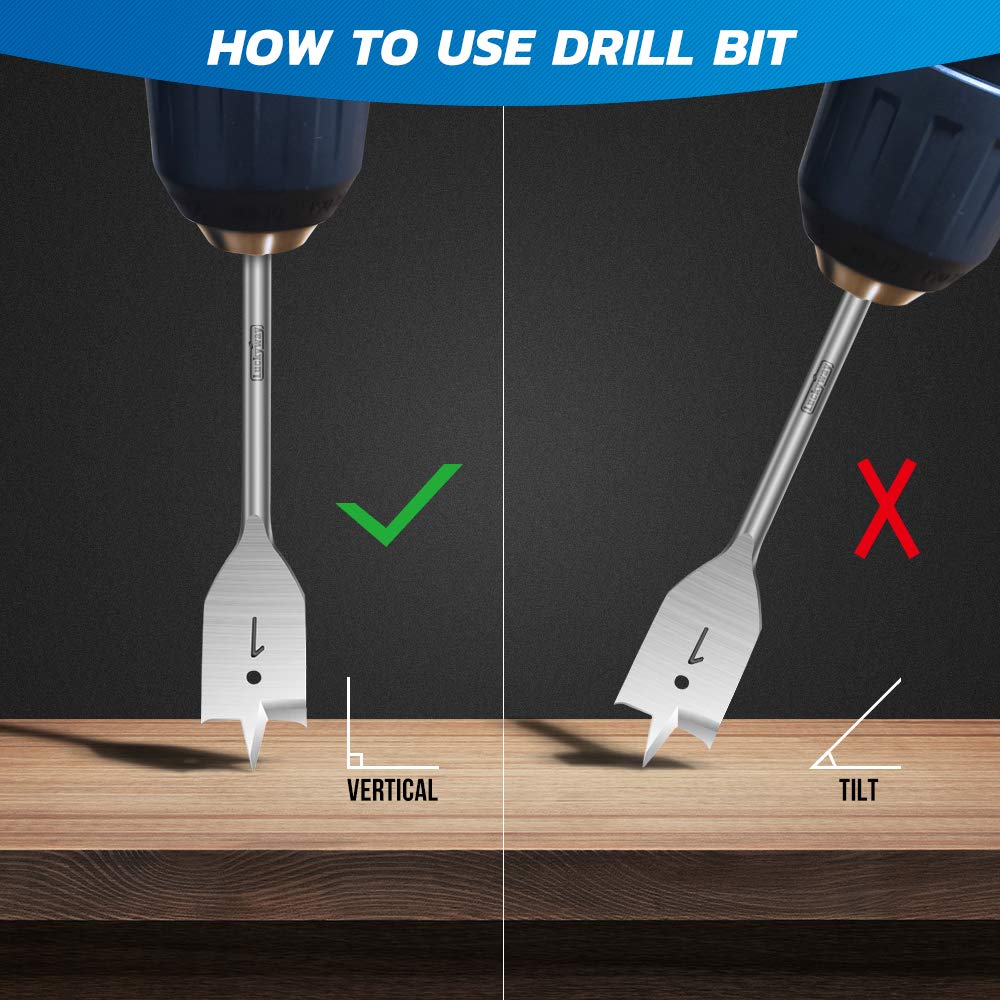 Luckyway spade bits with 1/4-inch hex shank fit most drill drivers