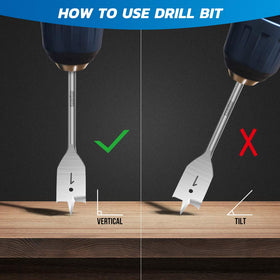 Luckyway spade bits with 1/4-inch hex shank fit most drill drivers