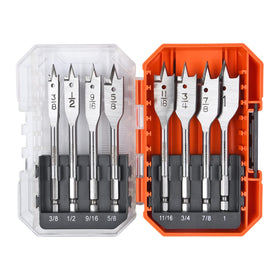 Luckyway spade drill bits set in open case for organized woodworking projects