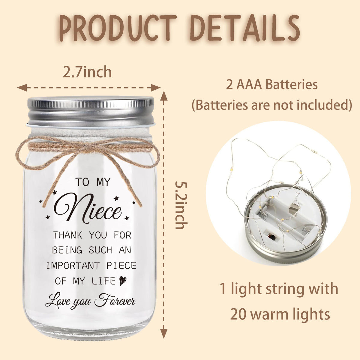 Luckyyds jar decoration with LED glow enhances bedroom decor