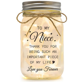 Luckyyds mason jar night light with warm LED words for cozy room decor