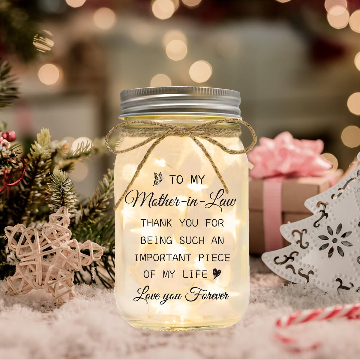 Luckyyds mason jar decor features printed words for a stylish accent.