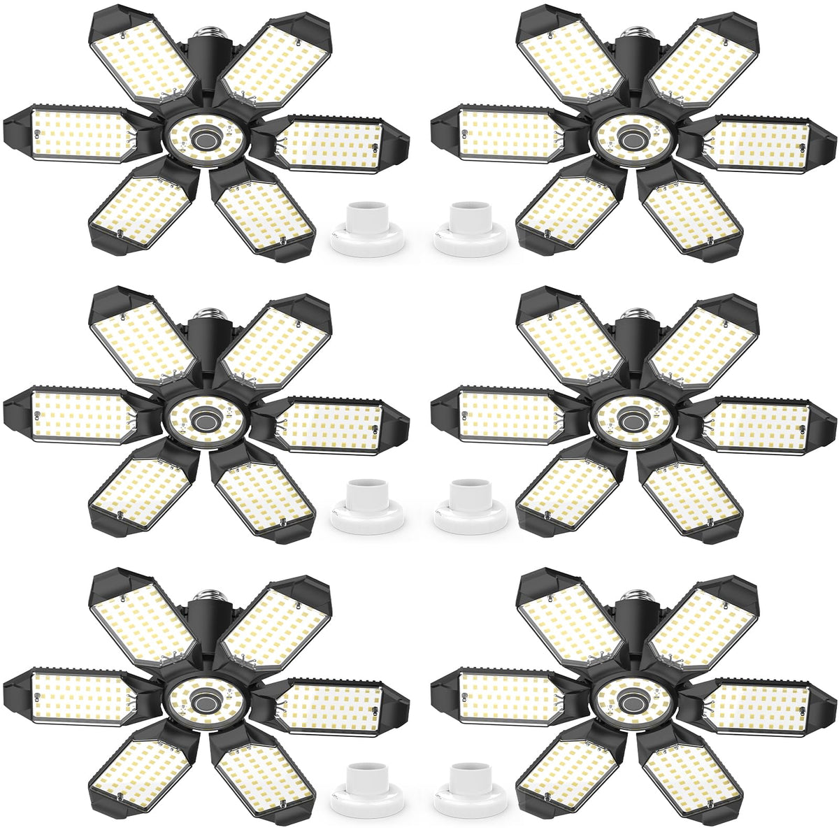 LUCORUSC six-panel garage light provides broad, even workshop illumination