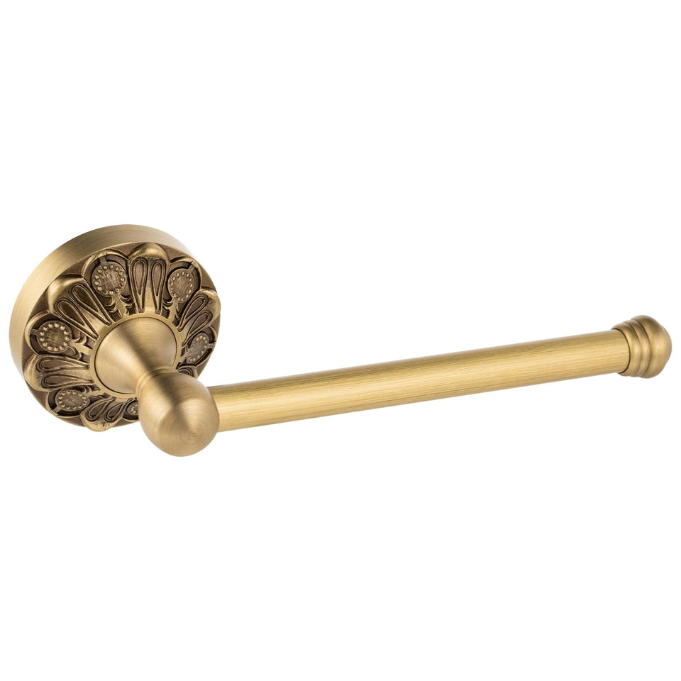 Lucyound antique brass toilet paper holder wall mount with petal-relief for luxurious bathroom styling