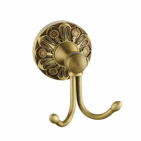 Lucyound Antique Brass Towel Hook from the Petal-Relief series adds a luxurious touch to any bathroom.