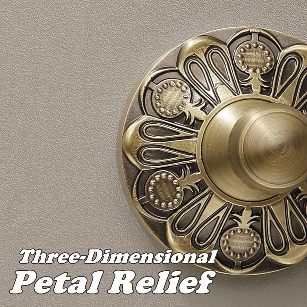 Antique gold finish highlights petal detailing for vintage-inspired decor.
