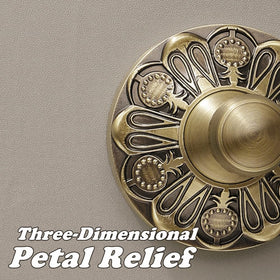 Antique gold finish highlights petal detailing for vintage-inspired decor.