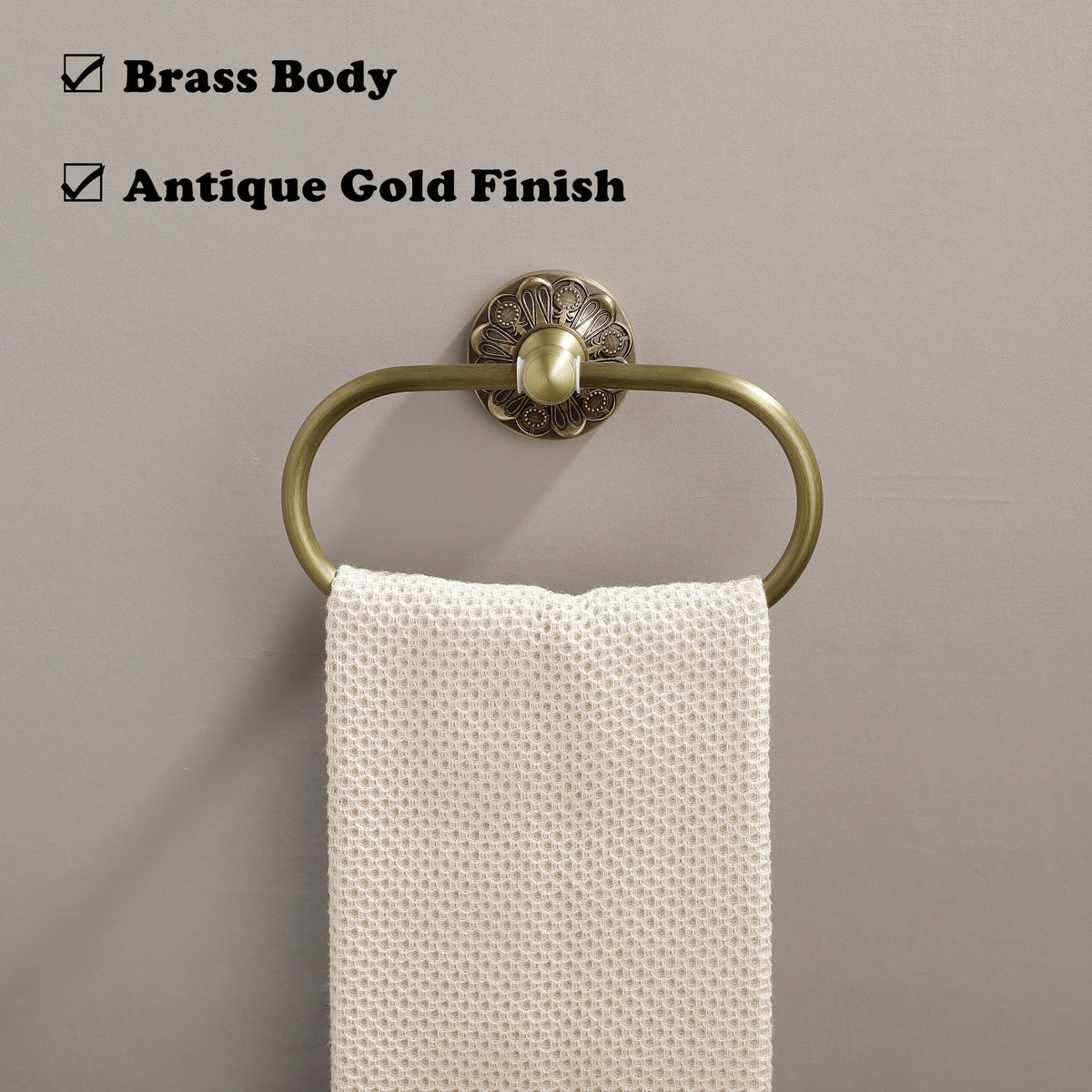 Lucyound Brass Petal-Relief detail adds vintage luxury to any space.