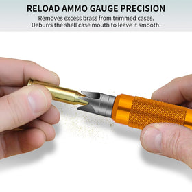 Ludex Case Prep Multi-Tool in use on reloading bench for efficient tasks.