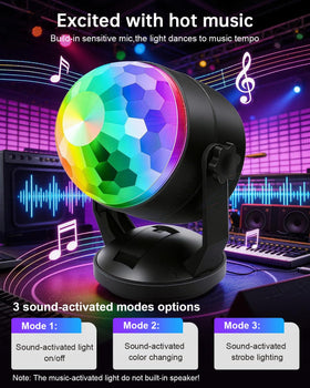 Luditek battery-powered disco ball light for portable setups