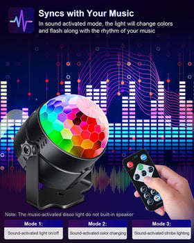 Luditek disco ball light color rotation showcases multicolor mood options