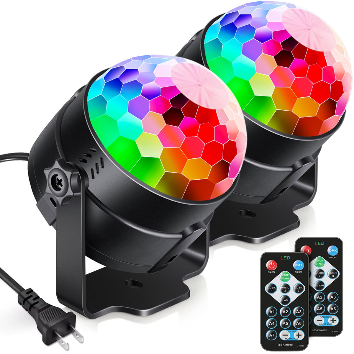 Luditek disco ball light front view highlights vibrant room ambiance