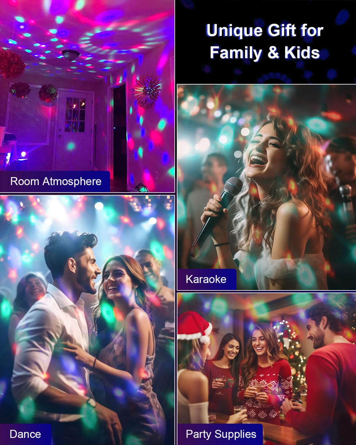 Luditek disco ball light gift-ready presentation for celebrations
