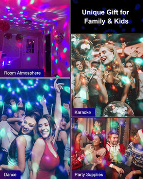 Luditek disco ball light in use during a lively party setup