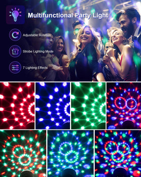 Luditek disco ball light rotation speed adjustable for beat-matched effects