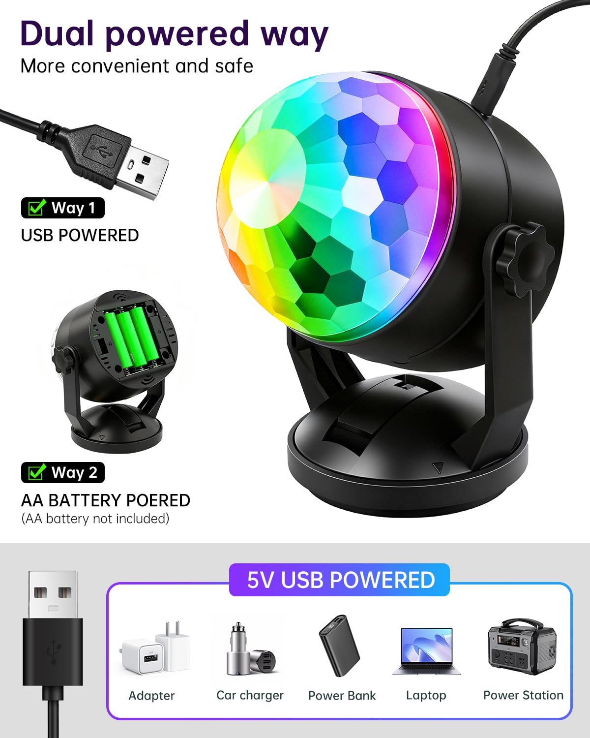 Luditek two-pack disco ball lights for consistent party lighting