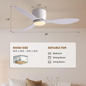 LUDOMIDE ceiling fan remote and app scheduling for automated comfort.