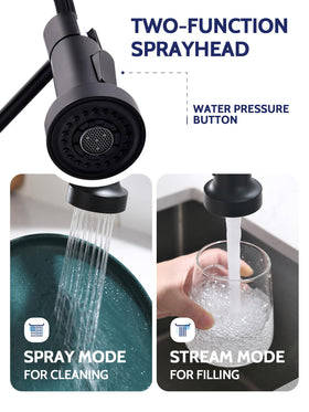 LUFEIDRA two-mode spray head switches between stream and spray