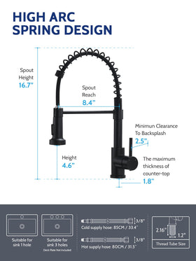LUFEIDRA high-arc spout with 360° swivel for tall pots