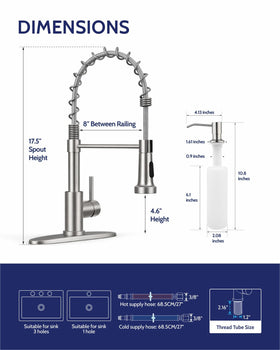 LUFEIDRA soap dispenser integrated with faucet for convenient cleaning