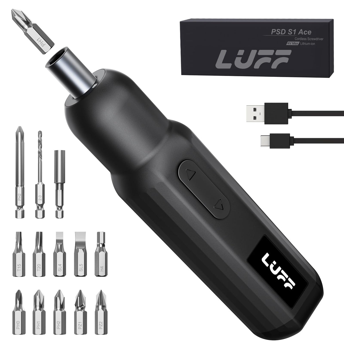 LUFF electric screwdriver set 4V cordless for quick furniture assembly and repairs