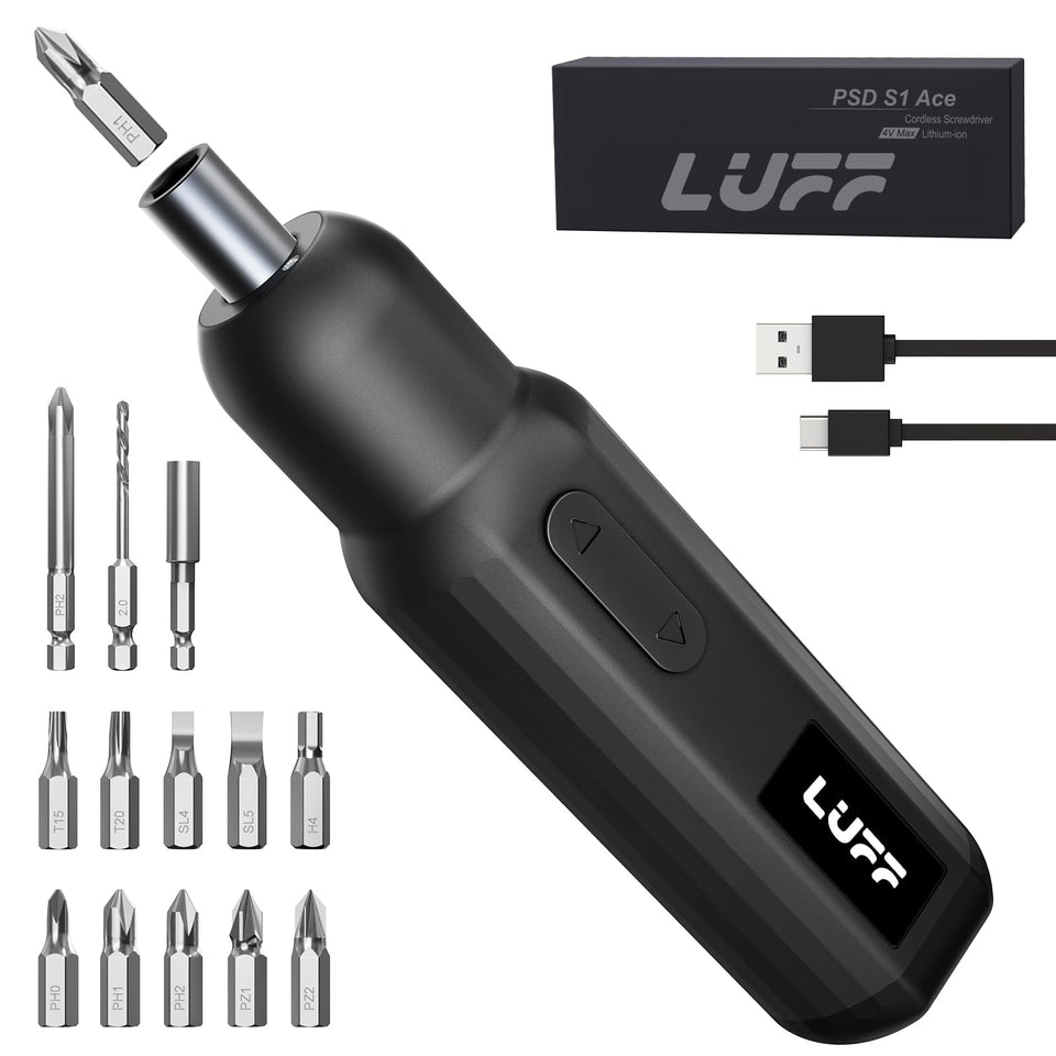 LUFF electric screwdriver set 4V cordless for quick furniture assembly and repairs