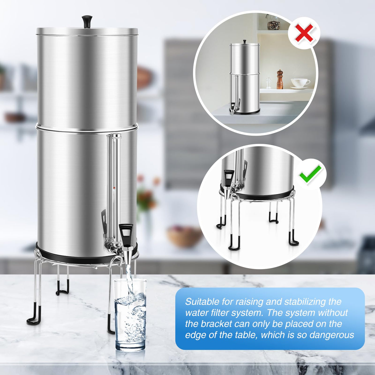 LUFFYLIVE detachable stainless steel stand keeps setup portable and travel-ready