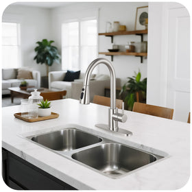 LUFG high-arc spout provides expansive clearance for large pots.