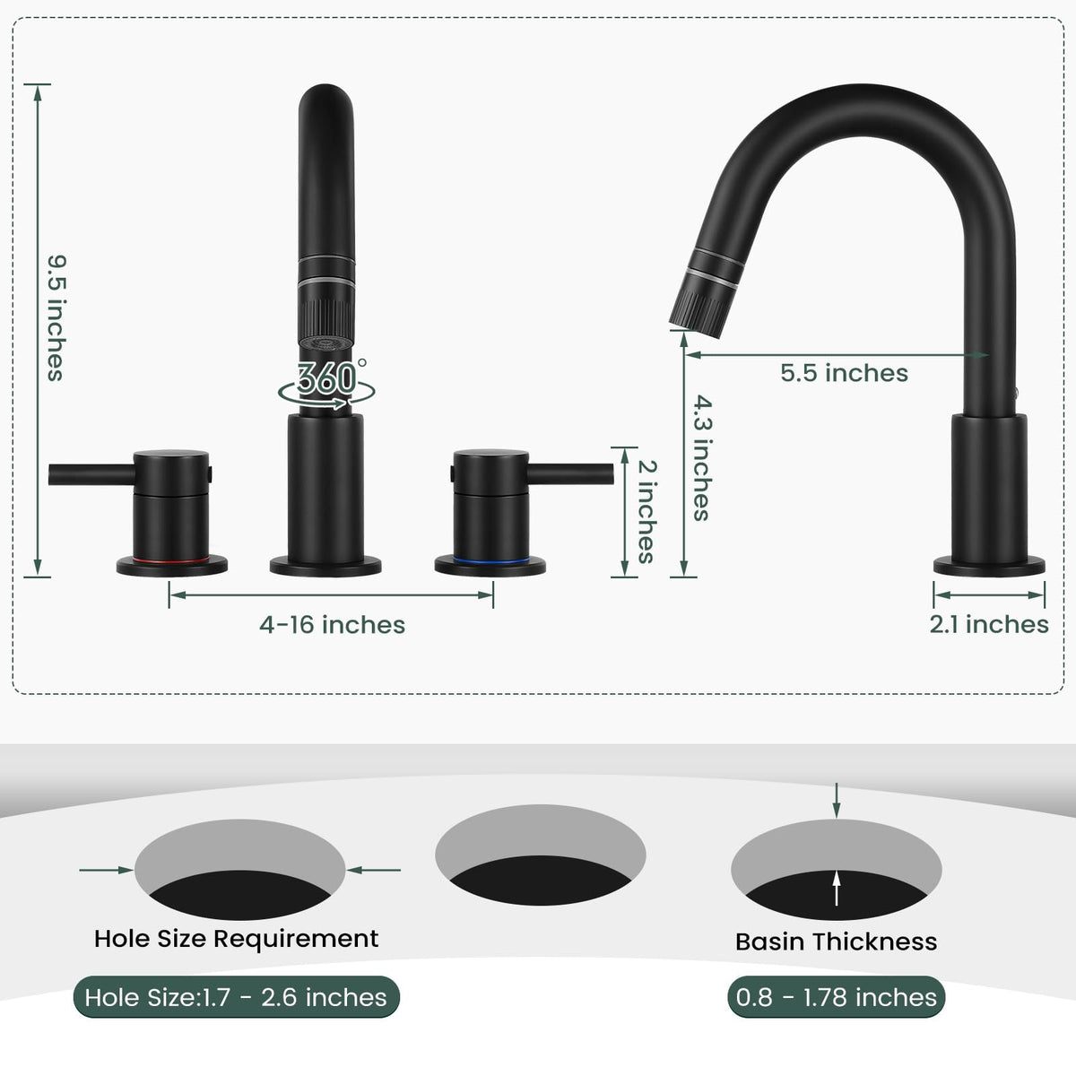 LUFG matte black finish adds modern style and durability.