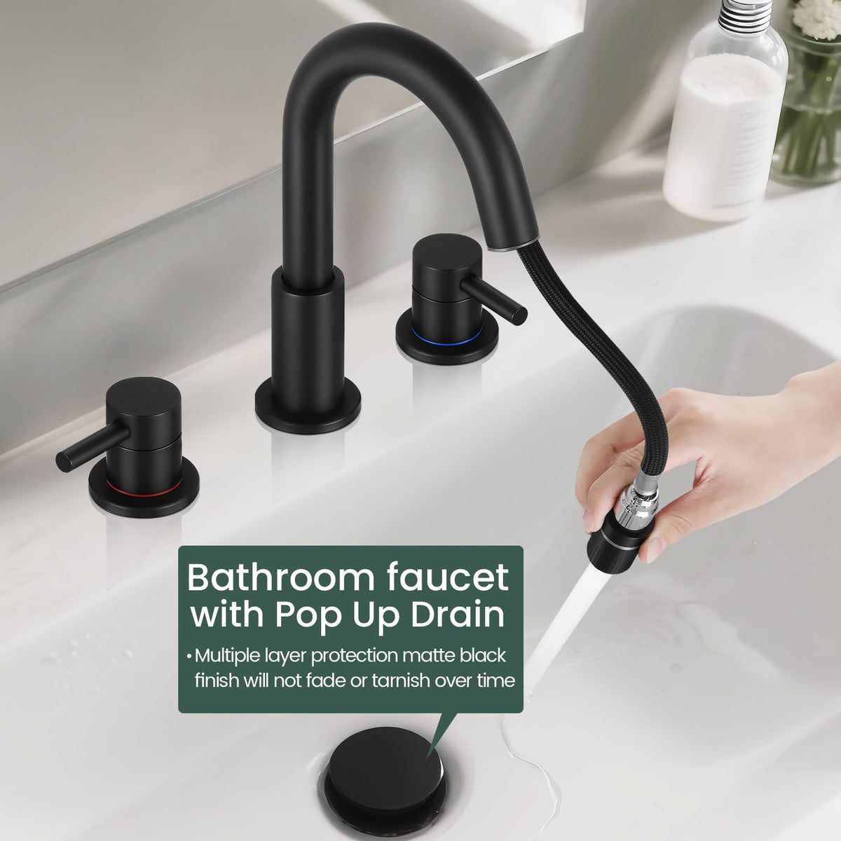 LUFG pop-up drain included for easy drainage and tidiness.