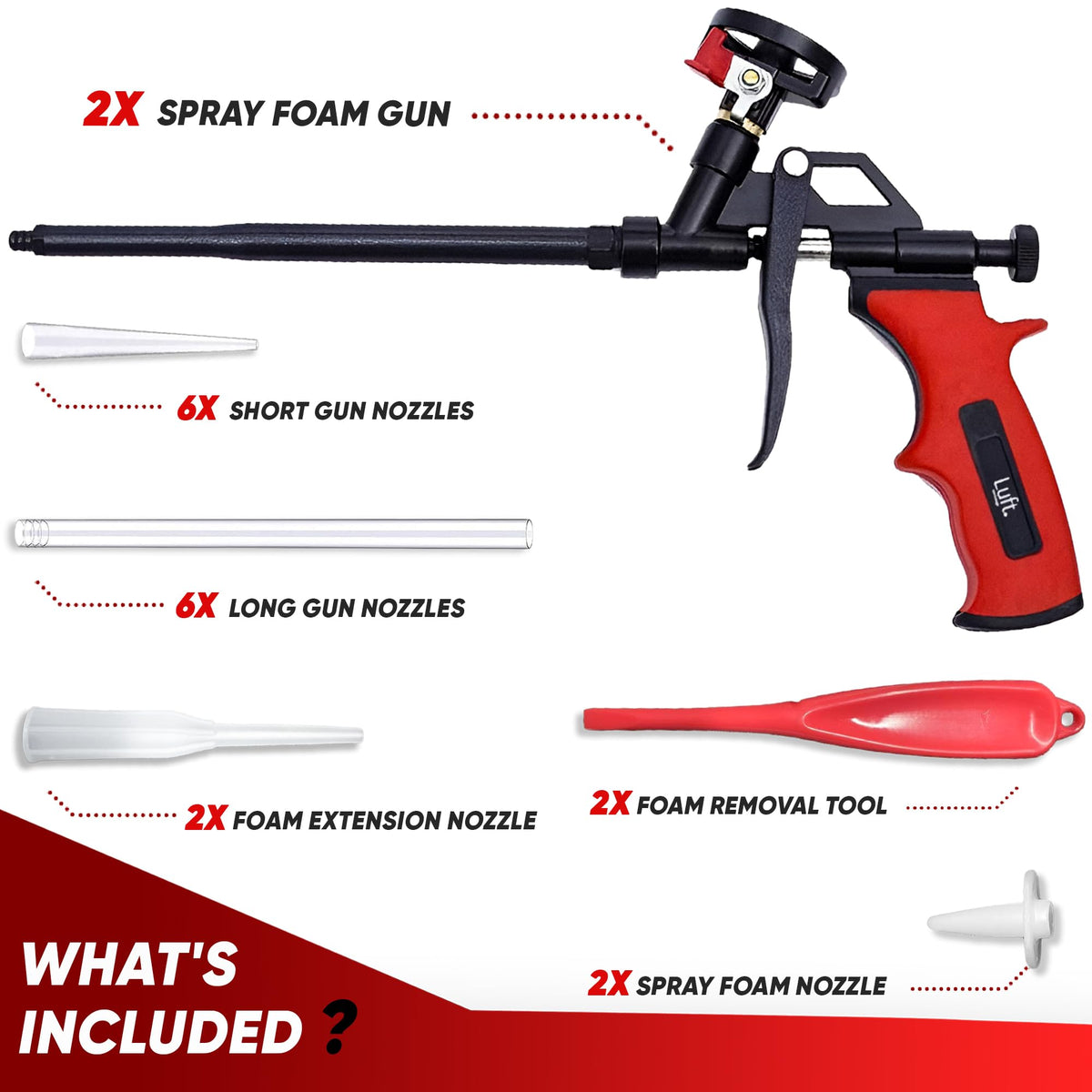 Luft Werkzeuge foam gun lock valve for controlled dispensing