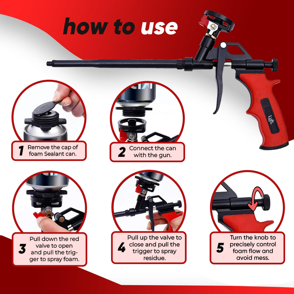 Luft Werkzeuge foam gun spring trigger for adjustable flow control