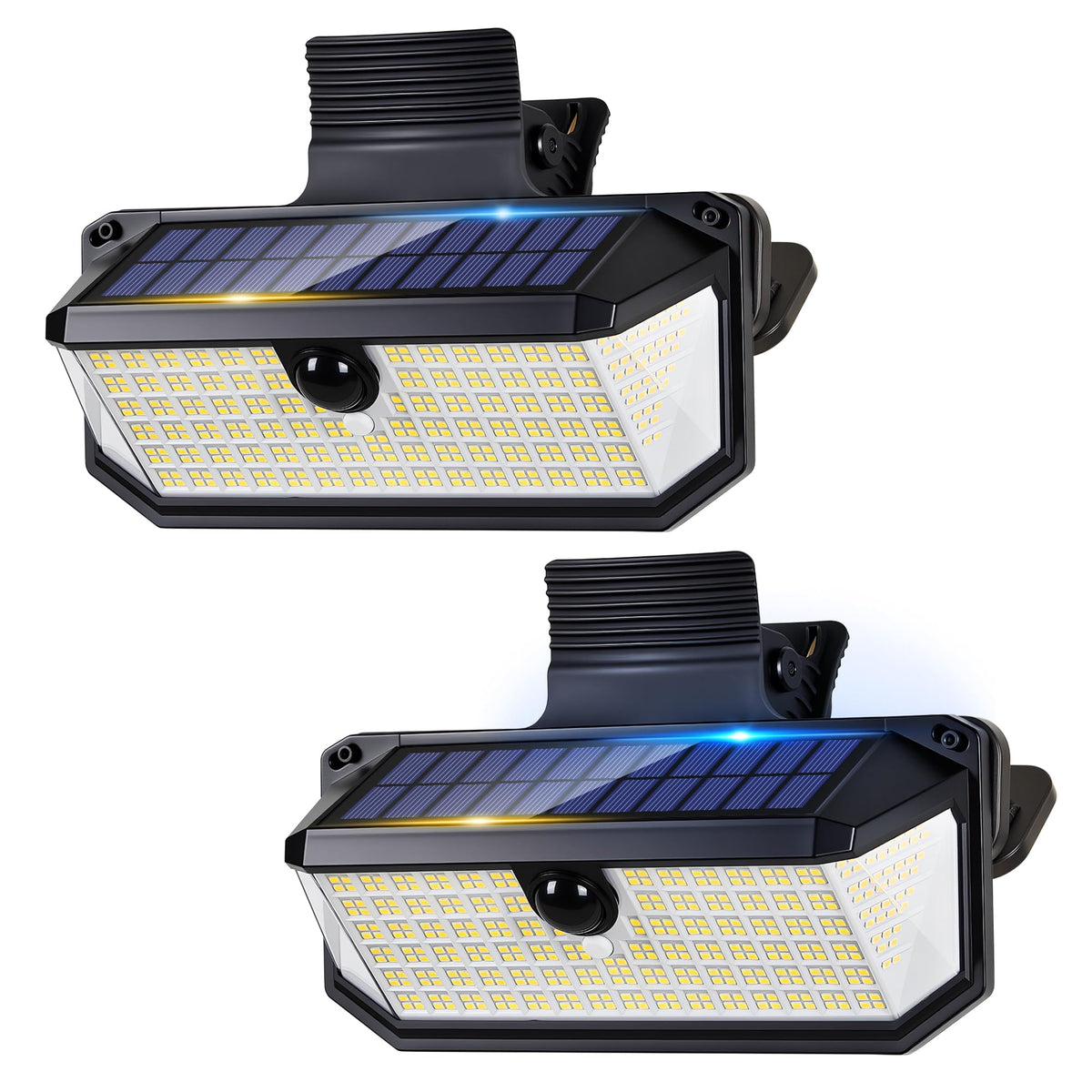 LUHLEE clip-on solar light with 416 LEDs for bright fence illumination