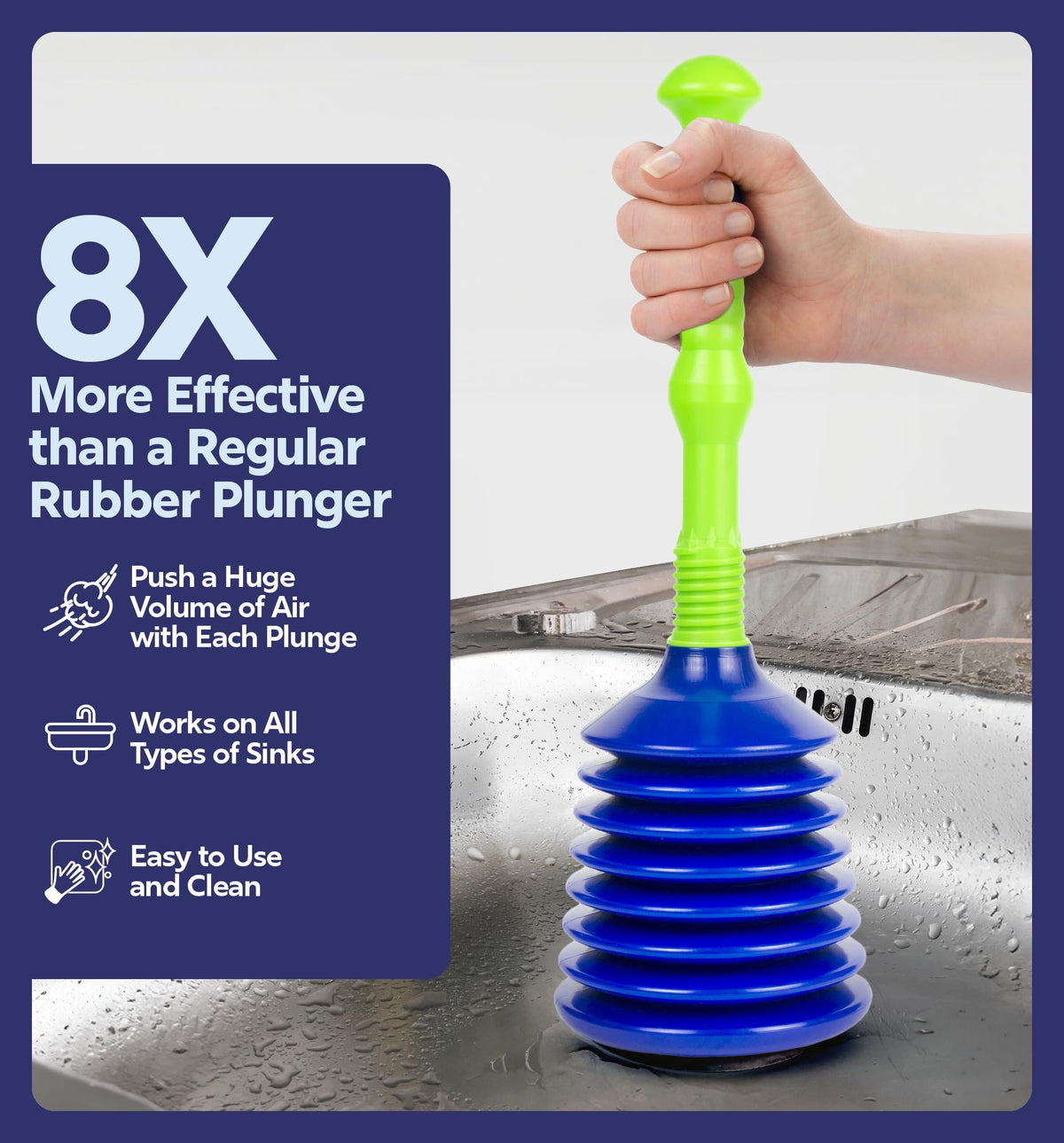 Luigi's plunger clears slow shower and bath drains with easy, effective strokes.