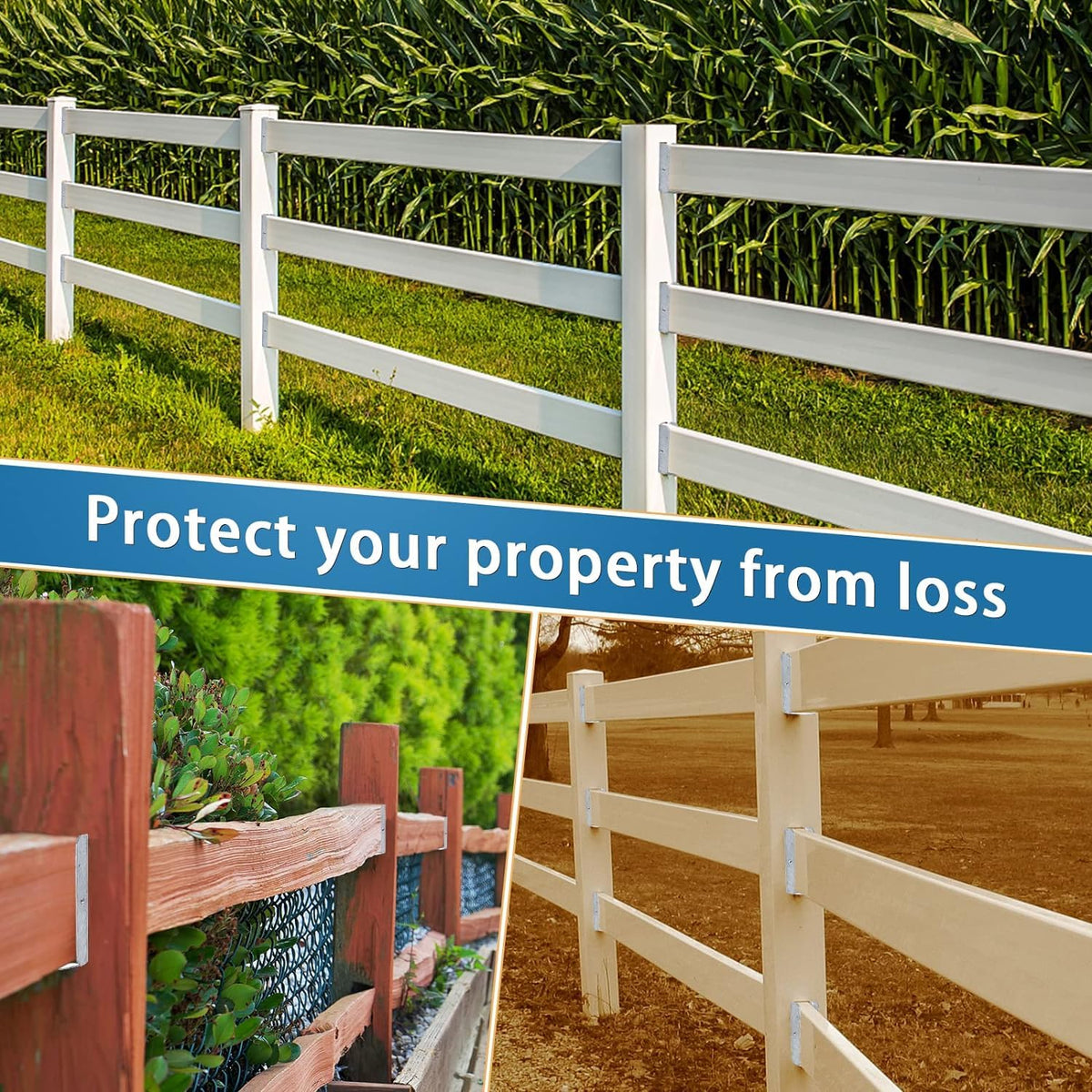 LukLoy galvanized steel brackets reinforce fence connections with corrosion resistance.