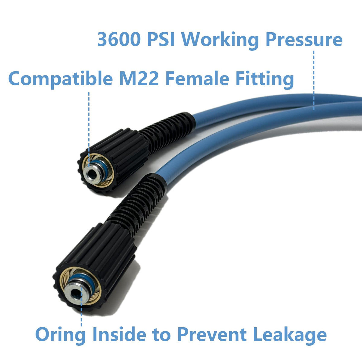 LULUW PVC body minimizes distortion for longer hose life.