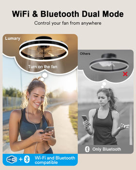 Lumary adaptive memory recalling last fan speed and lighting settings