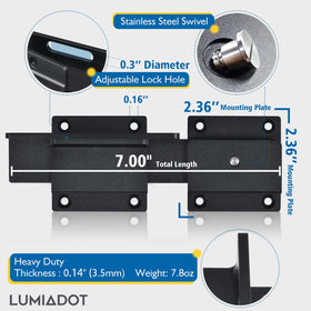 Lumiadot latch with adjustable padlock hole 0-3 inch capacity